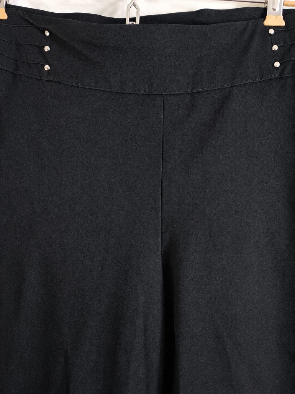 JM COLLECTION Women's Black Straight Leg Career Pants Tummy Control Pull On - Picture 4 of 7